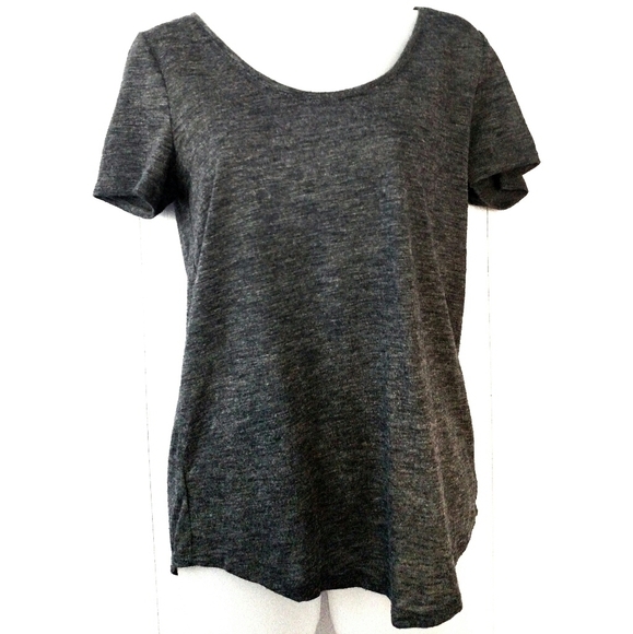 Ann Taylor LOFT Dark Gray Light Weight T shirt - Picture 2 of 7